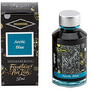 DIAMINE SHIMMER INK BOTTLE ARCTIC BLUE 50 MLaa