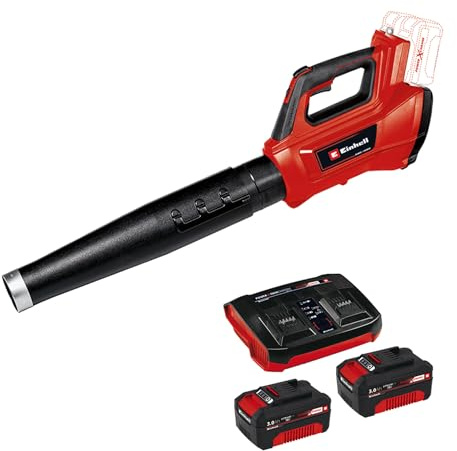 Einhell Akku-Laubbläser GE-LB 36/210 Li E Power X-Change (Li-Ion, 36 V, 816m³/h Blasleistung, Turboschalter, 3-stufiges + abnehmbares Rohr, inkl. 2x3 Ah Akku und Twincharger)
