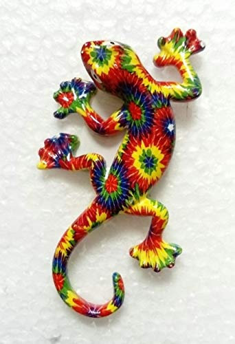 Salamandre Magnet en RÉSINE Jaune Bleu Multicolore