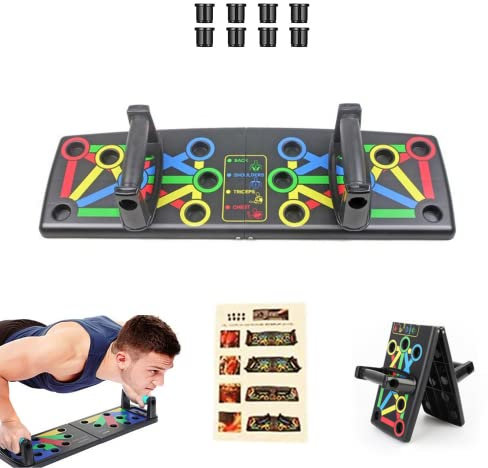 Planche Push-up 14 en 1. Planche Push-up Pliante avec Poignées pour l'entraînement des Muscles. Planche de Pompes pour Fitness et Sport à la Maison.