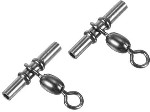 PATIKIL Manga Giratorio, 10uds 84lb Inoxidable Acero Cruzada Línea 3 Vías Pesca Terminal Aparejo, Negro