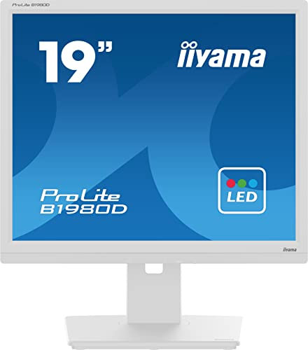 iiyama Prolite B1980D-W5 48cm 19 LED-Monitor SXGA VGA DVI Höhenverstellung Pivot weiß