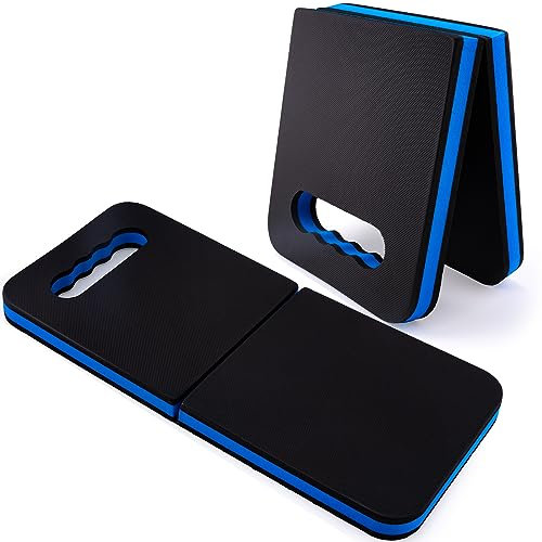 FOSHIO Kniepolster Kniekissen klappbar Sitzkissen Mehrzweckkissen Ideal für Arbeiten in Gärten, Häusern und Werkstätten Knie-Matte, Sitz-Unterlage, Blau-50.5 * 23 * 3CM