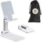 Tidybeet Support téléphone Bureau réglable Pliable avec Pochette - Support de Tablette - Support de téléphone Portable Bureau Compatible avec Samsung iPad Mini iPhone Huawei Tous Les Smartphones
