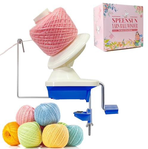 Yarn Winder, Yarn Winder for Crocheting | ABS Manual Ball Maker with Non-Slip Table Clamp, Easy Install Knitting Tool, Smooth Operation for Yarns Below Size 5