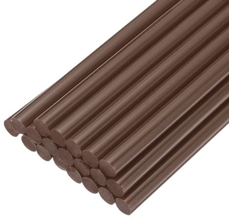 QUARKZMAN 20pz Stick Colla a Caldo per Pistola Colla a Caldo 11mm x 200mm/0,43 x 8 Mini Bastoni di Colla a Caldo Adesiva Marrone