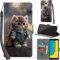 for Samsung Galaxy J6 2018 Case PU Leather Wallet Book Flip Folio Stand View Magnetic Multi-Pattern Cover compatible with Samsung J6 Phone Case (Cat)