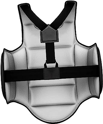 LeeQinersw Scudo Toracico per Pettorale, Protezione per Karate, Boxe, Judo Arti Marziali, Taekwondo, Gilet Protettivo per Pugni Pesanti, Donne, Uomini, Bambini, Sparring, Allenament, Nero S