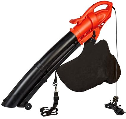 3 PAGEN® Souffleur électrique 2 en 1 - Aspirateur et souffleur à feuilles en un - Sac de récupération de 35 litres - Câble d'alimentation extra long - Aspiration et paillage - Élimination efficace des