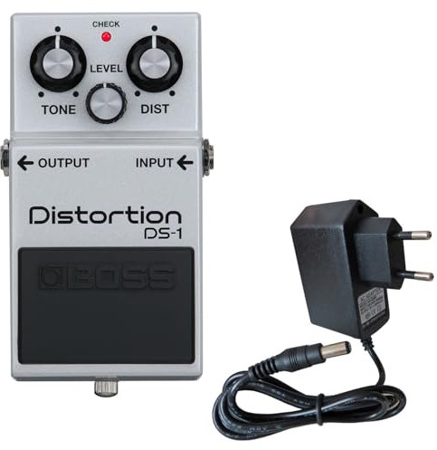 Boss Effektgerät DS-1 -WH Distortion Pedal Limited Edition mit keepdrum 9V Netzteil