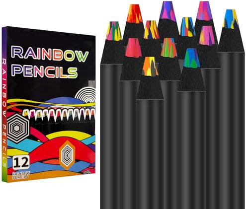 CNMTCCO Regenbogenstift, 12 Farben Regenbogenstifte Buntstifte Kinder, Geschenke für Mädchen, Holzstifte Farbstifte für Zeichnen, Skizzieren, Ausmalen, Mitgebsel Kindergeburtstag