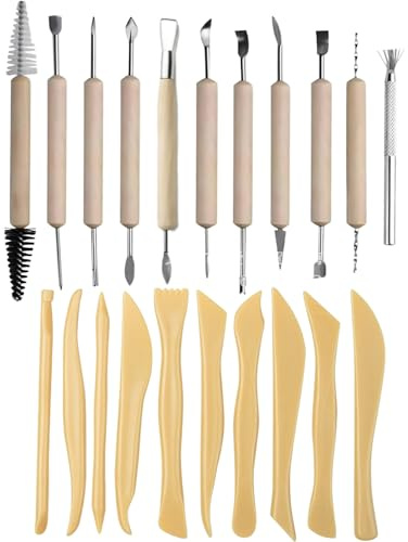 21 Pcs Clay Tools Sculpting Set Suitable for Air Dry Modeling Potter Beginners and DIY Pottery, Clay Sculpting Tools Ceramics for Sculpey Sculpting and Crafting and Carving, Shaping, Embossing
