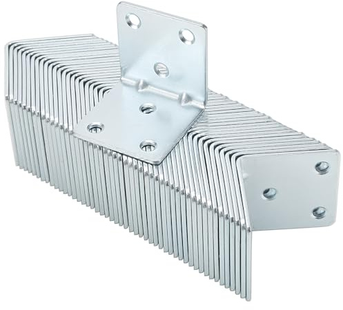 LEXININ 50 st 40 x 40 mm hörnfäste, L-formade rät vinkelhängslen, 90 graders fäste för trämöbler fixering