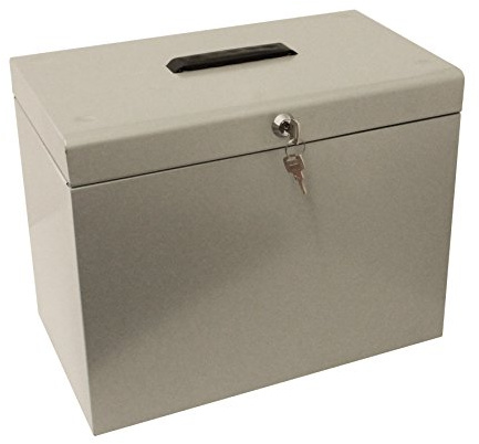 Cathedral Metal A4 File Box - Silver