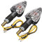 MOMOALA 2X Moto Clignotant Lampe De Signalisation Moto E-Marqué Carbone Mini Flèches Indicateurs Ampoule 12V-Clear