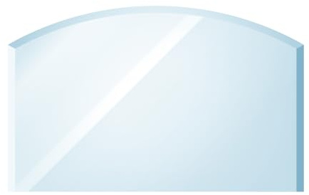 raik Glasbodenplatte Zungenform 64 x 100 cm ESG Sicherheitsglas glasklar Funkenschutzplatte belastbar bis 700 kg temperaturbeständig bis 300 °C für Kaminofen Werkstattofen Kamineinsatz