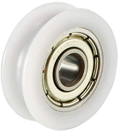 sourcing map 4 Stk. Führungslager Riemenscheibe 1,5mm tief Metall V Nut Schienen Kugelrad 4x18x6mm