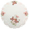 Quinnyshop Rosa Schmetterlinge Stickerei Frühling Tischdecke Mitteldecke ca. 60 cm Rund Polyester, Weiß