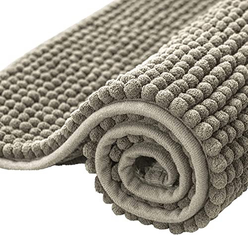 subrtex Badematte rutschfest Badezimmerteppich aus Chenille Saugfähig Badteppich weich Wasserabsorbierende Badvorleger für Badezimmer,Maschinenwaschbar(50 x 80 cm, Taupe)