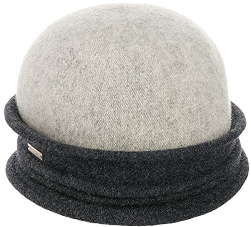 Seeberger Twotone Woolmark Glockenhut Damenhut Wollhut Winterhut Wollglocke Damenglocke Damen - Made in Germany Winter Herbst-Winter - One Size anthrazit