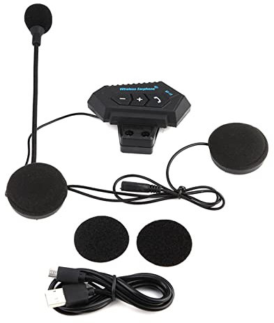 BuyWeek Motorradhelm Bluetooth Headsets, Motorrad Helm Bluetooth Gegensprechanlage Bluetooth V5.0 Motorradhelm Kopfhörer Lautsprecher Unterstützen Freisprechen