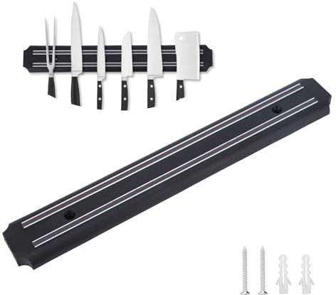 AIWMQYYF Lot de 3 blocs à couteaux magnétiques de 33 cm - Porte-couteaux magnétique en acier inoxydable - Porte-couteaux magnétique sans couteau - Bloc magnétique pour la cuisine