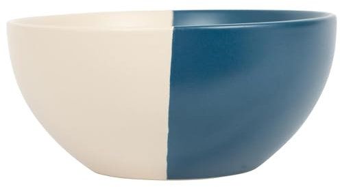 Nicola Spring Stoneware Cereal Bowl - 16.5cm - Navy - Pack of 1 - Ceramic Two Tone Pasta Bowls Tableware Dishwasher & Microwave Safe Crockery for Dessert, Pasta, Soup, Cereal