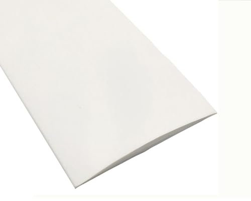 1m*5cm Floor Transition Strip, Soft and Bendable Self-Adhesive PVC Flooring Threshold Strip, Flat Laminate Profile Flooring Edge Trim Strip - White
