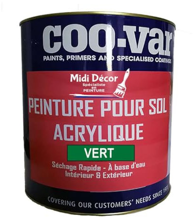 Midi Decor Peinture acrylique pour sols intérieurs et extérieurs en béton et ciment 1L Vert foncé