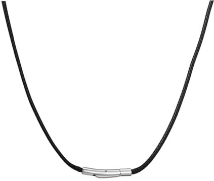 HSWYFCJY Lederkette Herren 2mm Kunstleder Halskette Schwarz Damen Leder kette mit Verschluss Kautschuk Kette 51cm für DIY Anhänger Schmuck