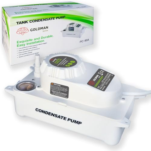 GOLDMAN SERVICE | Bomba de Condensado Automática Silenciosa para Drenaje y Desagüe de Agua de Aire Acondicionado | Flujo 80 Litros/Hora