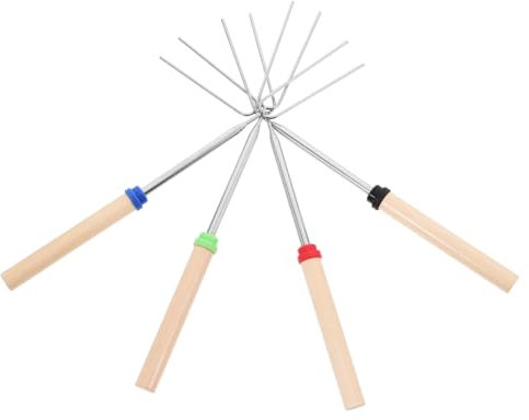 MAGICLULU 4stücke Teiliges Fondue- Holzgriff Verstellbar Für Schokolade Käse Obst Grillen Camping Hot Pot