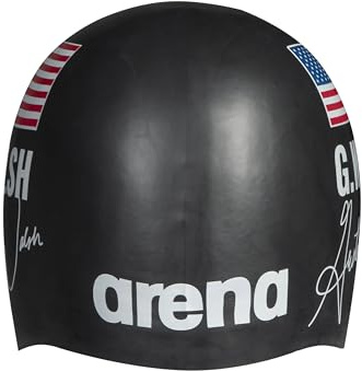 Arena Signature Collection Gretchen Walsh Autograph Unisex Adult Molded Silicone Swim Cap for Training and Racing, One Size Fits Most, Black