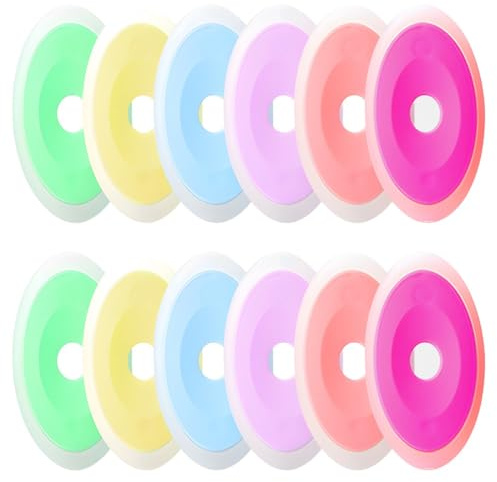 JEYORZY 12 Pièces Gomme Silicone pour Effacer l'encre Thermique, Stylo Gel Effaçable, Gomme Kawaii, Multicolore / rouge / jaune / vert clair / bleu ciel / violet / rose rouge