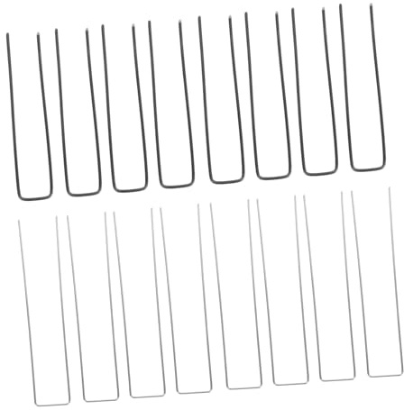 TOYANDONA 30piezas Clavos De Jardinería u Forma Estacas De Tierra para Césped Clavos para Jardín Jardinería Color Negro y Plateado De u Forma
