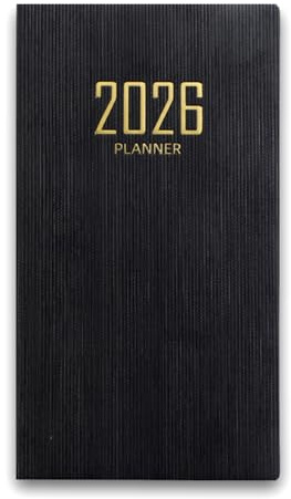 SenZee Pocket Diary 2026 Small Slim Diary A6 Pocket Size Week to View 2026 Diaries Slimline Agenda Weekly Planner 17 X 9.5cm