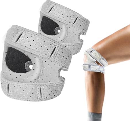Funthy 2 Stück Patella Kniebandage Männer Damen Verstellbarer Pain Relief Knee Braces Stabilisierung Kniestütze Sport Für Meniskusriss, Knieschmerzen Lindern