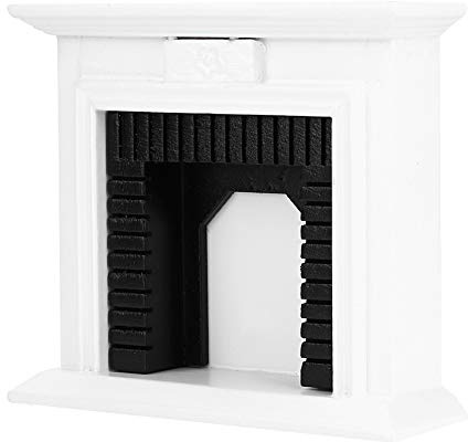 HEEPDD Cheminée Miniature à L’échelle 1:12, Meubles de Maison de Poupée en Bois, Décor Fait à la Main pour Chambre D’Enfants et Maison de Jeu