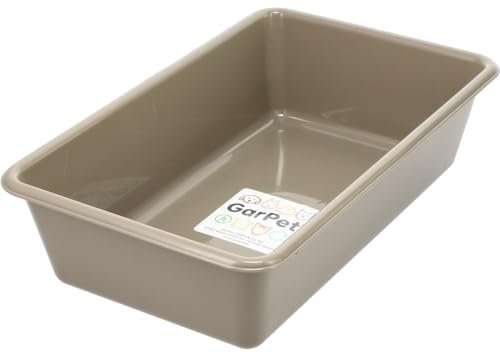 GarPet Katzenklo in 5 Größen Katzentoilette ohne Deckel Katzen WC Schalentoilette Klo grau eckig hygenisch S (39x24x11)