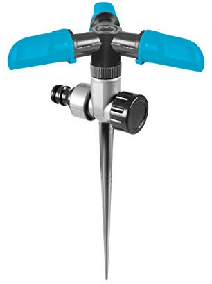 Cellfast Arroseur Circulaire 3 épaules Arroseur De Jardin pour Pelouse Fleurs Plantes 18 Buses Basic, Bleu