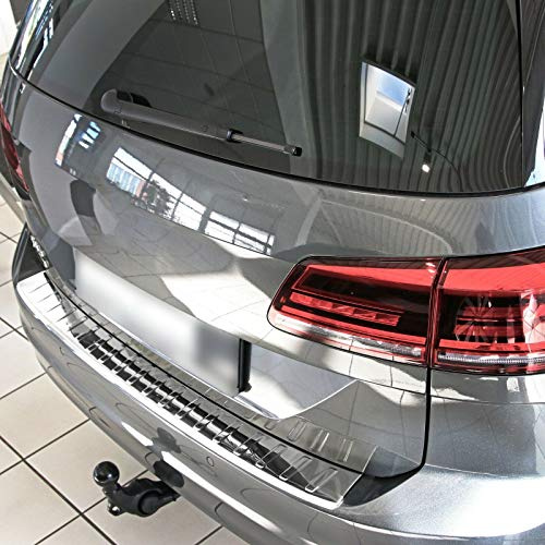 Recambo | Protector de Parachoques trasero | Compatible con Volkswagen Golf Sportsvan | a partir de 2014 | Acero Inoxidable Cromado | Protección borde de carga
