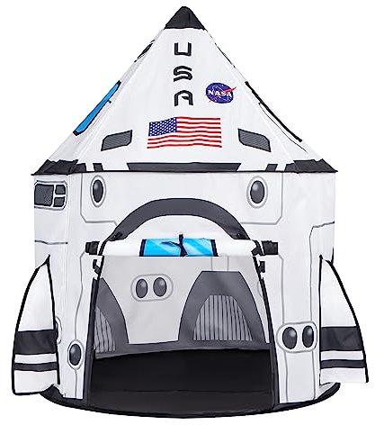 JOYIN Rocket Ship Play Tent Pop Age 3+ up Play Tent Kids Indoor Outdoor Spaceship Playhouse Tent Set