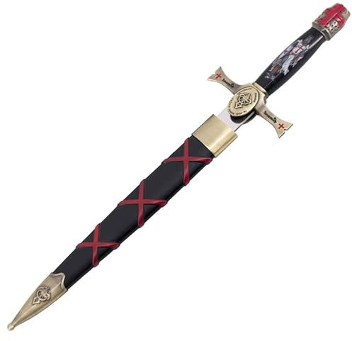 Daga Priorato de Sion S0213KS (Negra) | Cuchillo-puñal templario histórico de coleccionista con Vaina. Colección de artículos Antiguos…