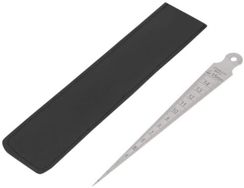 Agatige Righello per Spessimetro a Cuneo in Acciaio Inossidabile, Strumento di Ispezione del Foro, Righello di Misurazione per Ispezione di Prova del Calibro del Cono del Foro di Saldatura 0-15 mm
