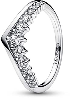 Pandora Timeless Wish Floating Pavé sterling silver ring with clear cubic zirconia, 54