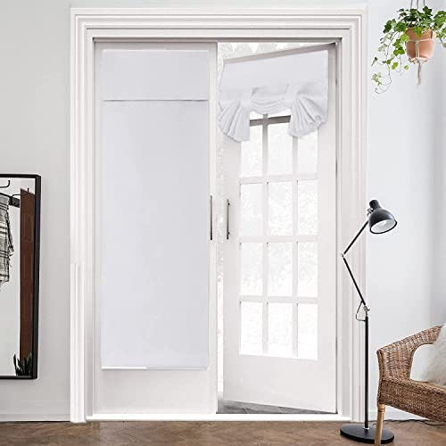 Ygann Cortinas de puerta francesas, oscurecimiento para puertas de cristal, hogar, oficina, 66 x 173 cm, gris y blanco, 1 panel