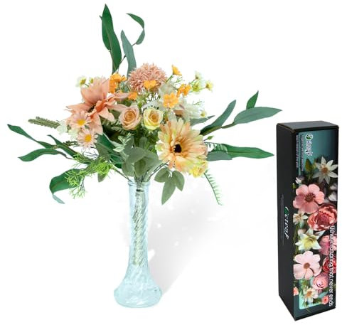 Oc'leaf Mehrere Bündel Rosen Künstliche Blumen wie echt Blumenstrauß Hortensien für Hochzeit Partei Tischaufsätze Blumenarrangement Heim Küche Dekor (Künstlicher rosa Sonnenblumenstrauß)