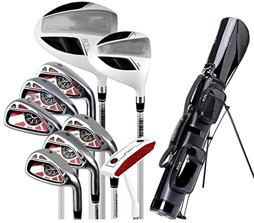 Komplettes Anfänger-Golfschläger-Set, Herren-Golf-Komplettset, Golf-Standardballtasche, Carbonschaft, 9er-Pack mit Standtasche