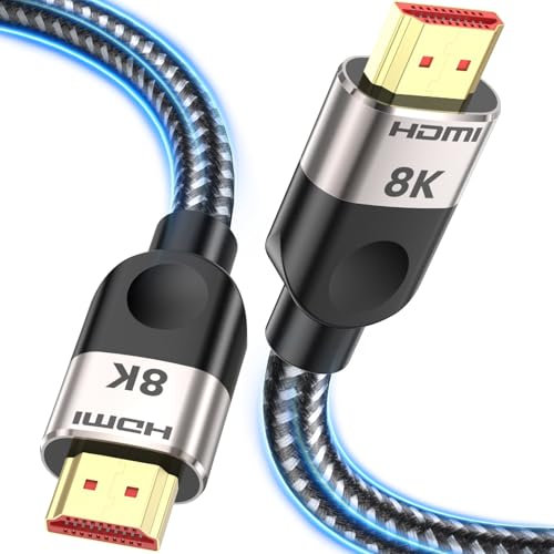 Southlight Câble HDMI 2.1 0,5 m 8K @ 60 Hz 4K @ 120/144 Hz, 48 Gbps Ultra haute vitesse 7680P eARC HDCP 2.2&2.3 DTS:X Dolby Atmos Compatible PS2/PS5/Xbox/Roku TV