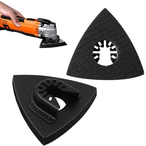 Discos de Lijado Multiherramienta, Accesorios Multiherramienta, Almohadilla Lijado Triangular, Almohadillas Lijado Multiherramienta, para Pulir Madera, Metal, Plástico y Otras Superficies, 2 Piezas